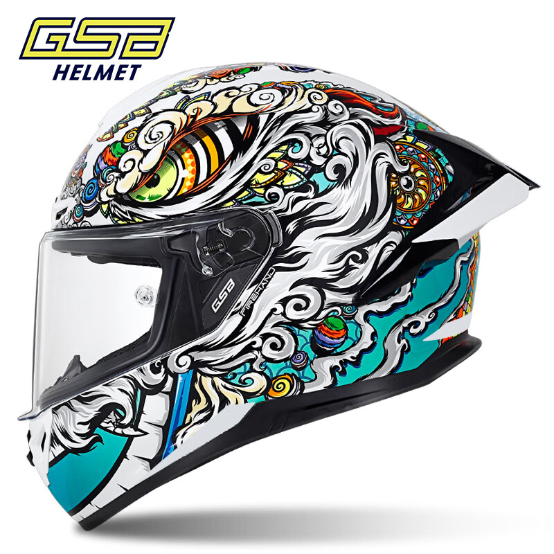 GSB motorcycle helmet 3C certified four-season universal electric vehicle motorcycle commuter racing helmet men's and women's helmet 361GT White Lion (exclusive new product) SF Express XXL (recommended head circumference 58-59)