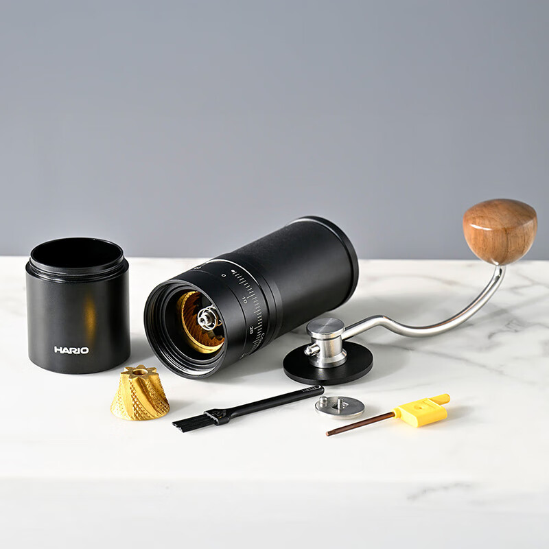 HARIO new stainless steel core hand grinder coffee bean grinder precision adjustment household portable outdoor stainless steel core grinder capacity 24g