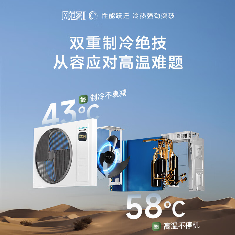 Hisense Fengfengjia series household central air conditioner multi-split first-class energy efficiency variable frequency energy-saving heating and cooling standard water pump anti-bubble top 5 HP first-class energy efficiency | one to five | 90-120 1-level frequency conversion