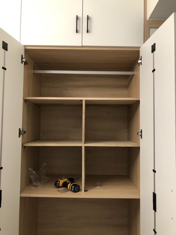 Wen Yijia custom-made solid wood wardrobe laminate cabinet shoe cabinet organizer partition partition wall shelf modified storage custom size contact customer service 1st floor