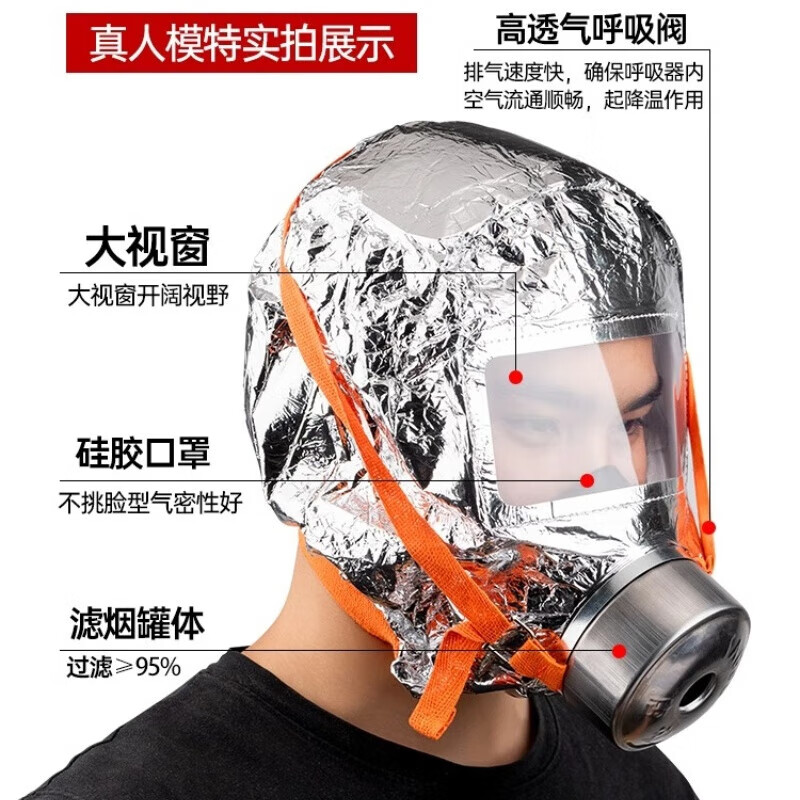 Fire mask, anti-virus and anti-smoke mask, 3C certification, rental hotel, fire escape, filtered self-rescue respirator, anti-smoke mask, 2025 new national standard, national standard CCC certification