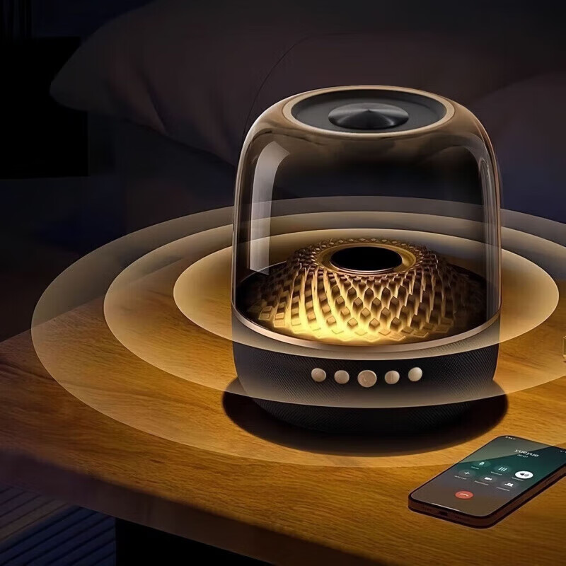 Car Harman Glazed 5th Generation Bluetooth Speaker Huaqiangbei Subwoofer Transparent Audio Multi-Function RGB Ambient Light F8 Berlin Sound Effect Glazed Light Effect + Multi-Function