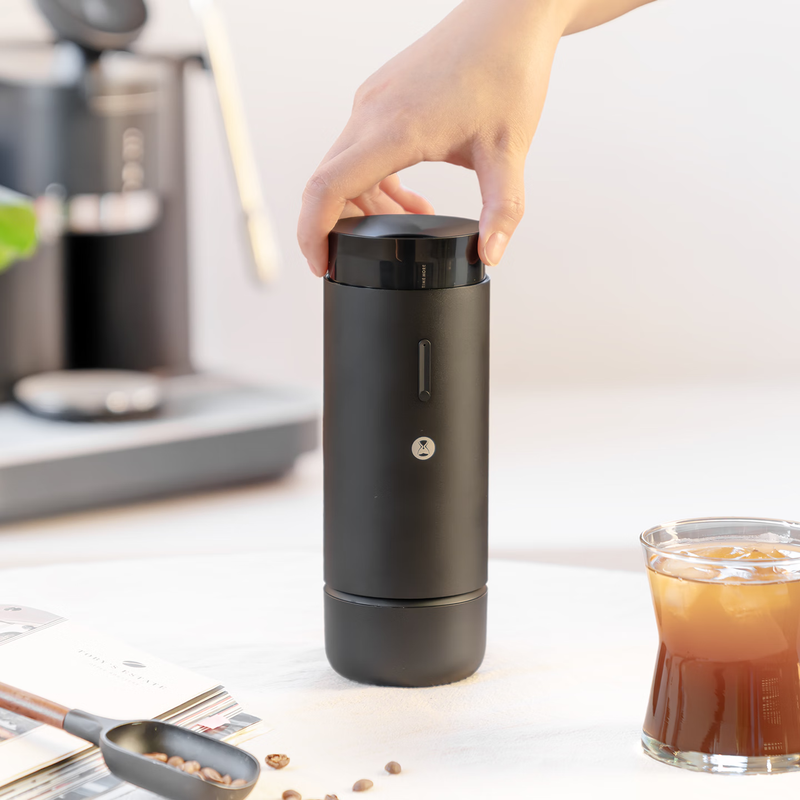 Taimo Small Tornado Portable Electric Coffee Grinder Compatible with Hand Brewed Italian Outdoor Camping Coffee Machine Grinder Small Tornado 01S Portable Electric Grinder | Black