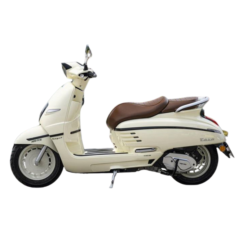 Tianying TATA150 scooter retro cute fuel water-cooled commuter ABS+TCS ivory white 12-issue interest-free