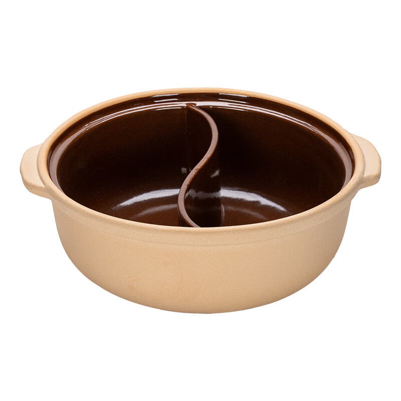 Qinkai old-fashioned mandarin duck hot pot clay pot hot pot restaurant open fire ceramic special household dormitory soup commercial outdoor hot pot 6L mandarin duck pot without lid open fire 6-8 people 1 inch