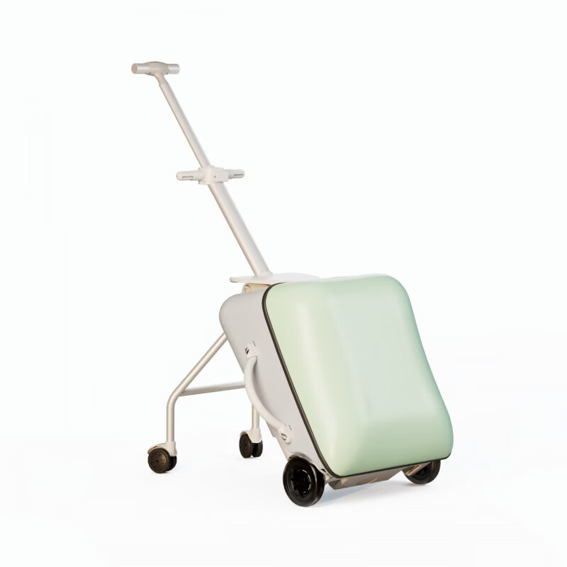 Paper color (Z H I S E) children's suitcase, rideable and sitable suitcase, children can mount, lazy stroller artifact, baby trolley multi-function, standard configuration - green printing