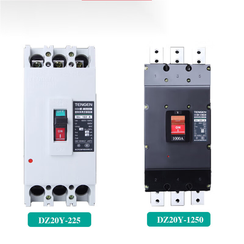 Tianzheng DZ20Y plastic case circuit breaker 3300 air switch 3P three-phase 100A 225 400A 630A 380V DZ20Y-400 (200A-400A) white shell