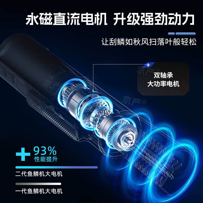 Jingyan electric fish scale scraper, fully automatic commercial waterproof fish scale machine, fish killer scale scraper, fish scale planer for home use, efficient merchant only, 3 seconds scale removal | full body waterproof | super long battery life, 6-sided universal blade | upgraded to strong power | built-in digital display | can be reversed