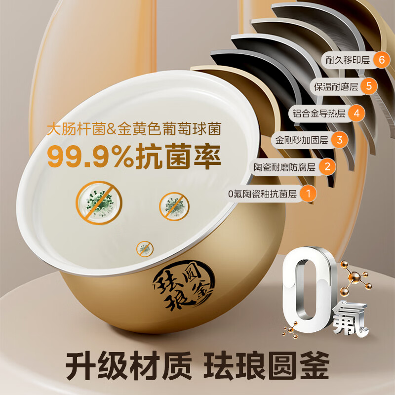 Midea brand official electric pressure cooker high pressure 5 liters 0 fluoro gallbladder kettle rice cooker for home use 4-6 people touch control fully automatic intelligent reservation automatic exhaust stewing MY-E5923