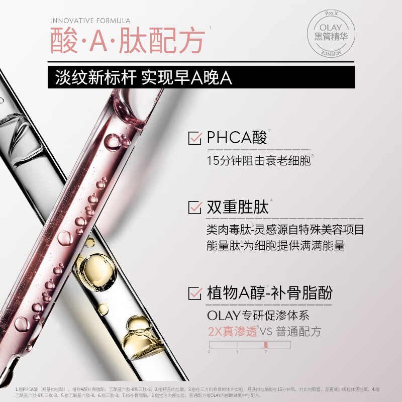 Olay (OLAY) light lines black tube essence 50ml anti-wrinkle firming anti-aging skin care products facial essence New Year gift for girlfriend