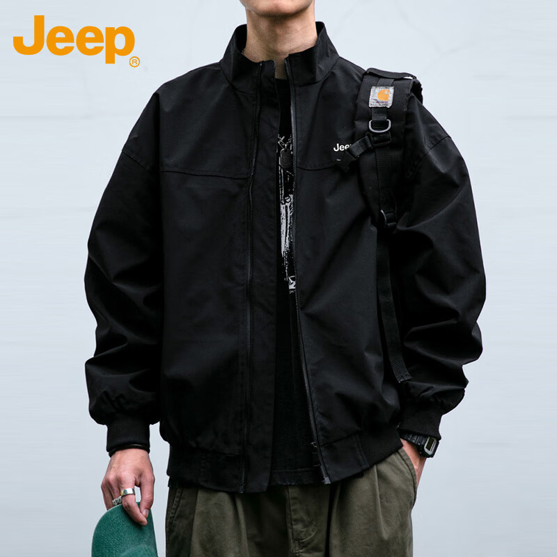 JEEP Jeep Jacket Men's Jacket Fall and Winter Stand Collar Executive Casual American Clothes Men's Army Green XL