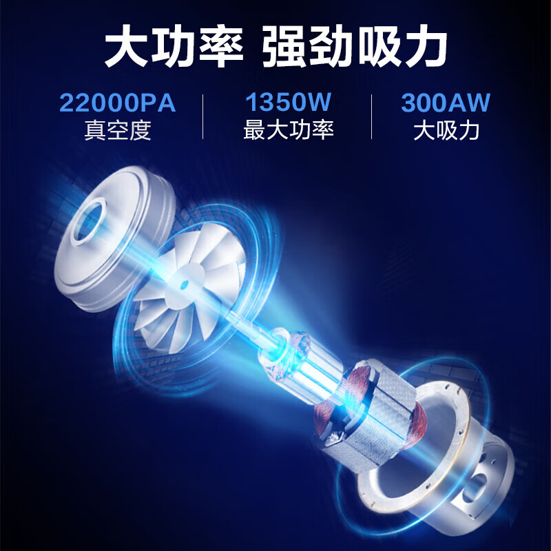 SUPOR horizontal vacuum cleaner 22KPa household large suction carpet cleaning high-power pet household vacuum cleaner small with one-button cord retraction VCC37A-13