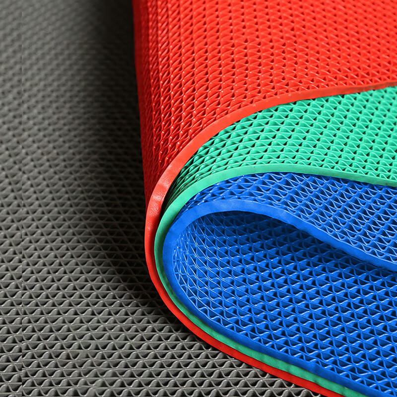 Haoskop hollow anti-slip floor mat 0.9m*1m*4.5mm thick gray bathroom toilet kitchen drainage anti-slip wear-resistant mud scraping outdoor S-type PVC floor mat can be cut