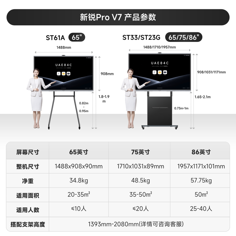 Maxhub conference tablet all-in-one touch screen teaching all-in-one touch screen V7 Xinrui Pro86-inch video conferencing touch TV projection 4K electronic whiteboard EG86DS