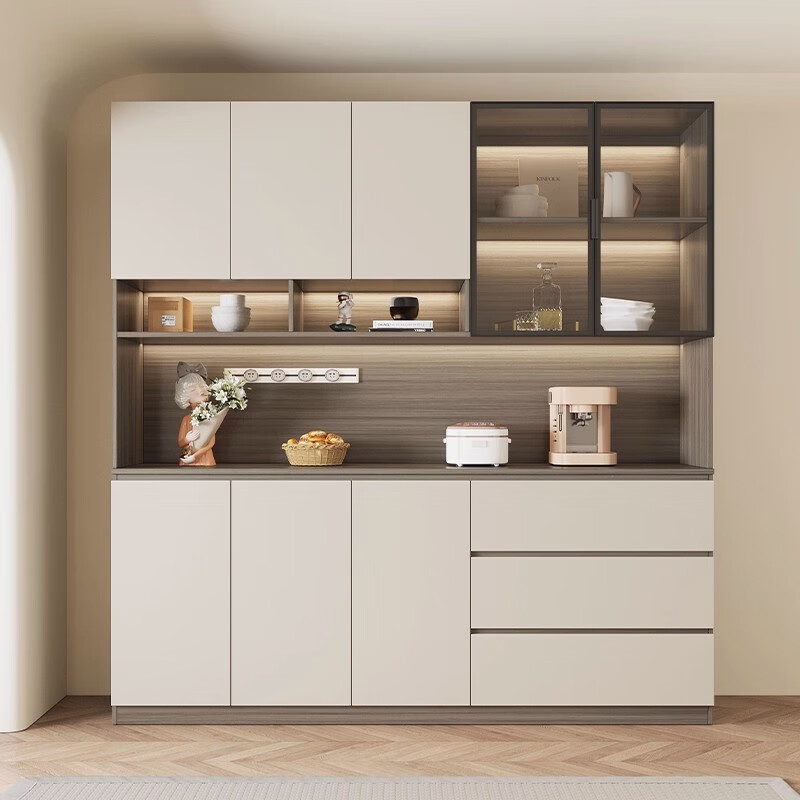 Hairison package installation sideboard wall integrated storage cabinet living room kitchen multi-functional modern simple wine cabinet high cabinet B type six doors length 240*height 220*depth 40cm