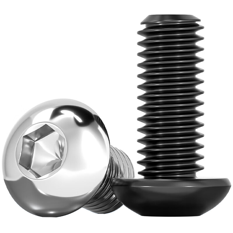 Tianzhuo Hardware black 304 stainless steel round head hexagon socket screws black zinc plated pan head bolts M2M2.5M3M4M5M6M8M10 black 304-M5*8-80 pieces