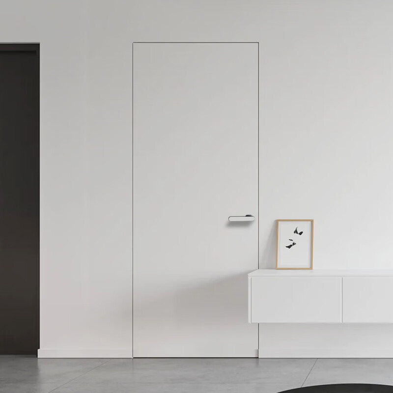 Customized invisible door, frameless narrow edge, minimalist aluminum wooden door, flat opening door, interior door, paint door, bedroom secret door, hidden frame door/paint-free decorative panel