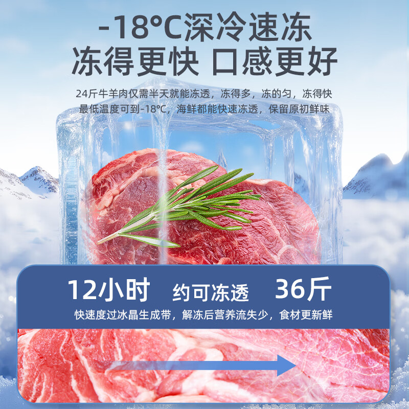 Royalstar Freezer Commercial Large Capacity Full Freezer Horizontal Freezer Home Refrigerator Freezer Dual-Temperature Commercial Large Freezer Freezer Display Cabinet High Cost-Effectiveness 788 Single Temperature Level One Energy Efficiency Mechanical Temperature Control