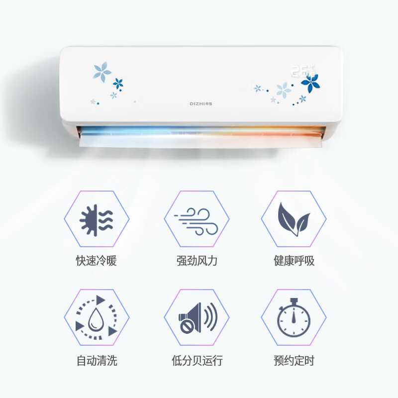 Dizhi Air Conditioning Subsidy New Level Energy Efficiency Large 1.5 HP Large 1 HP On-hook Old for New Energy Saving Heating and Cooling Inverter Air Conditioner Household Wall-Mounted Air Conditioner Comfort Wind First Level Energy Efficiency Large 1 HP Single Cooling Provides Door-to-Door Installation