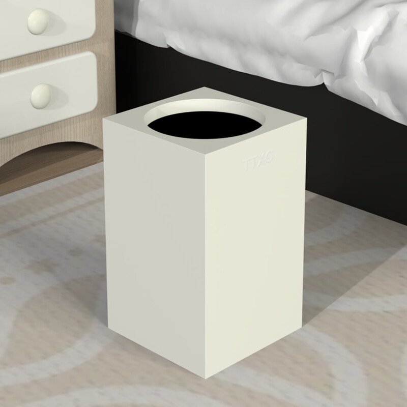 According to legend, office trash can double-layer inner and outer sleeve without cover direct throw square household living room bedroom light luxury simple modern style hotel room trash can 10L cream white (living room/bedroom)