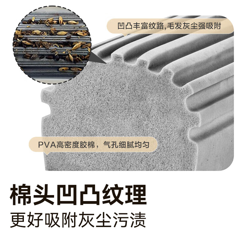 Jingdong-made half-fold sponge mop 33cm, collodion water-absorbent, hand-wash-free household mopping tool, one mop, including cotton head*2