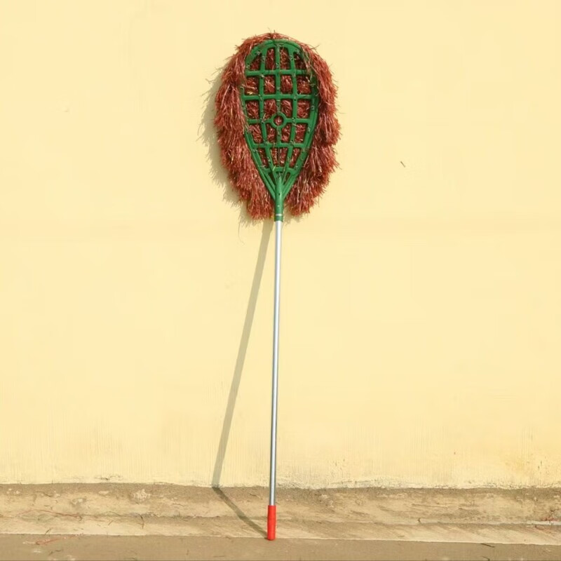 Large broom for road sanitation, durable long pole, home decoration, road outdoor garden worker new sweeping plastic wool broom construction site, bamboo pole handle, plastic wire large broom, 1 pack, strong and durable