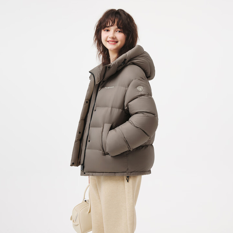 Tambor Puff Down Jacket Women's Short Hooded Autumn and Winter Warm Jacket 25 Years New 5550322D Matcha Mocha 160