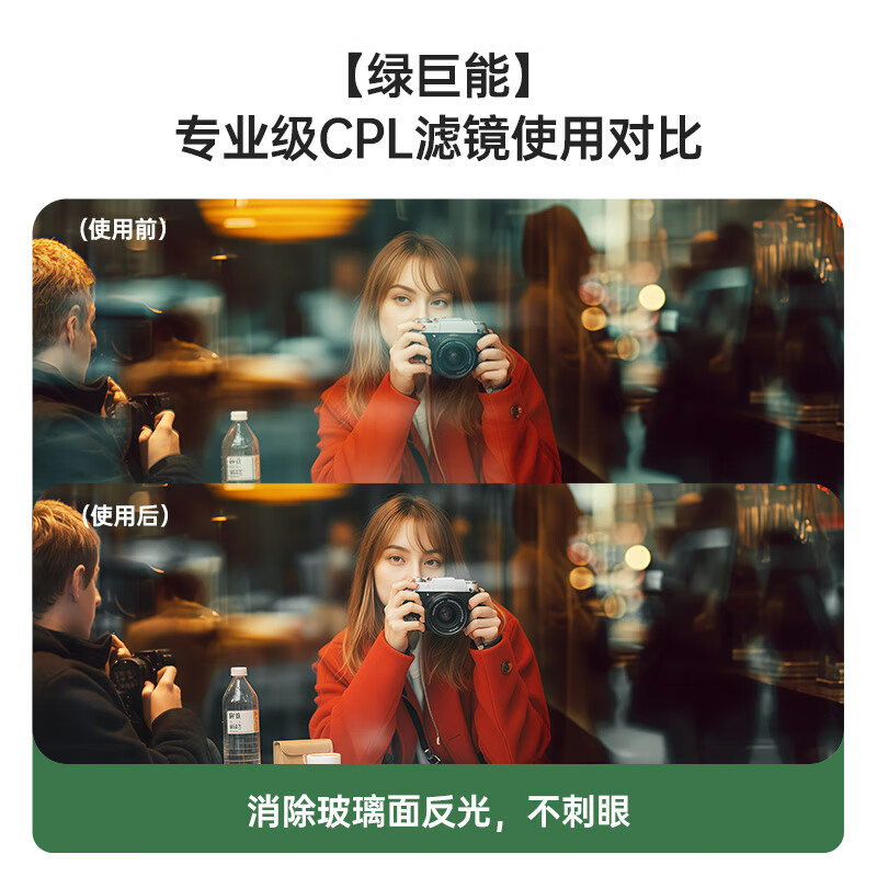 Green giant (llano) CPL polarizer 77mm polarizer thin frame high-definition anti-reflective filter restores color saturation landscape photography suitable for Canon and Sony mirrorless SLR cameras