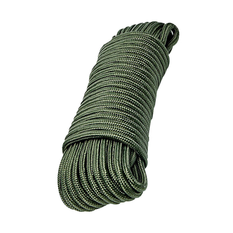 Jiuqiangu nylon rope 10mm*100 meters, military green packing rope, high strength binding rope, core-covered wear-resistant and anti-aging nylon cable tie, braided rope, clothesline, packaging rope
