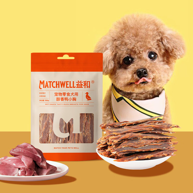 Yihe Pet Snacks Duck Dried Dog Snacks Small and Medium Dogs Reward Snacks for Adults and Puppies Mellow Duck Breasts 100g