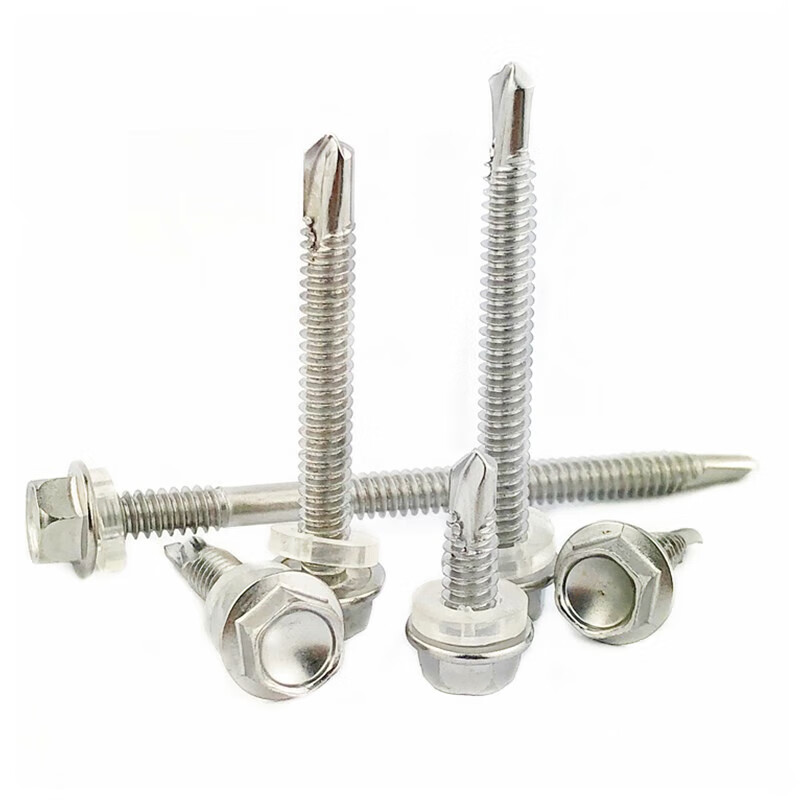 He Jiagong stainless steel external hexagon drill tail dovetail wire color steel tile nails extra long extra hard self-tapping self-drilling screws 5*63 (2200 pieces per box)