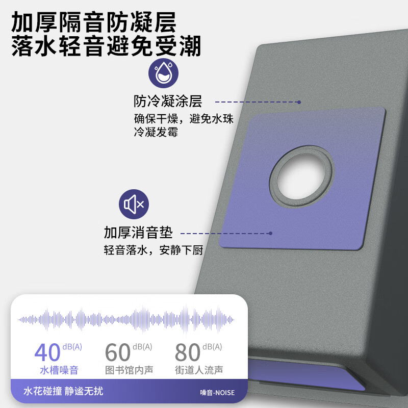 BSITN kitchen sink large single sink integrated under counter thickened stainless steel nano sink dishwashing basin with faucet BS009