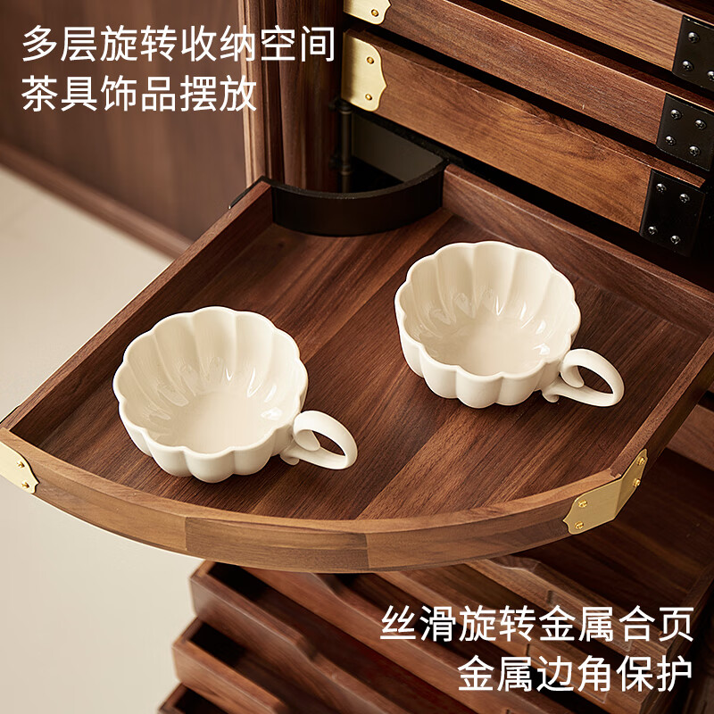 Faner dental cabinet solid wood North American black walnut tea set cabinet side cabinet medieval cabinet tea set stationery jewelry storage cabinet Infinite Creator eight drawers