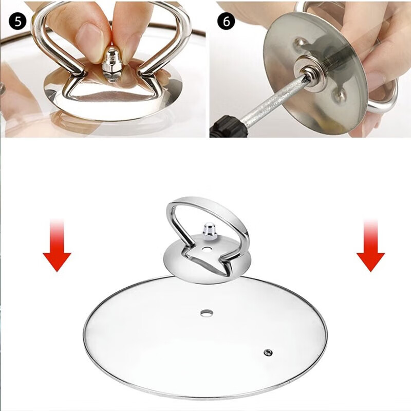 Yunduo pot lid caps 2-pack universal anti-scald handle stainless steel head cap handle top bead handle pot lid accessories 2-pack universal pot lid handle
