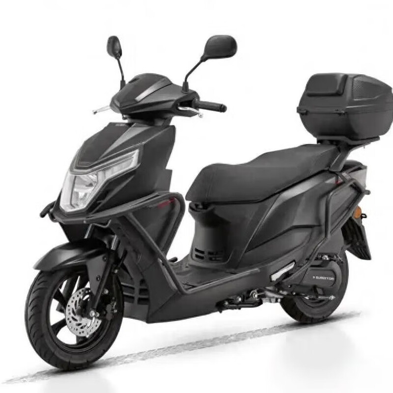 Qianjiang Xun 125 fuel motorcycle, pedal commuting, fuel-saving scooter, cost-effective, guardrail + trunk, starry night black