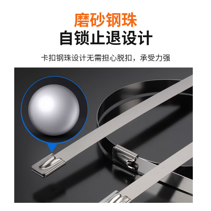 Deqi 304 stainless steel cable tie metal wire fixed cable 7.9*400mm 20 pieces/pack