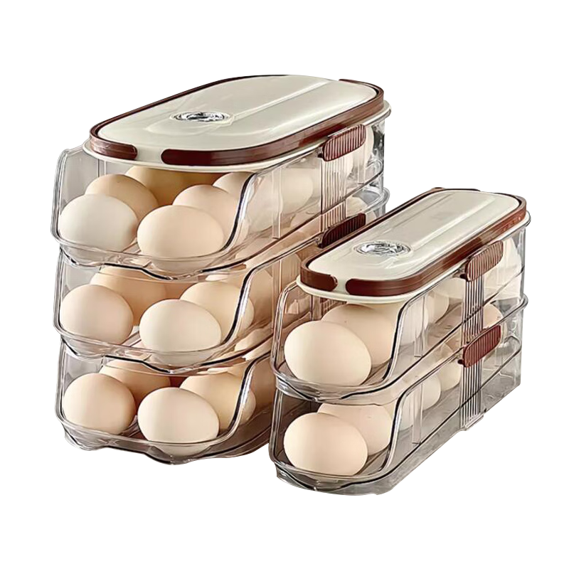 Axco egg storage box anti-fall refrigerator with refrigerator side door egg tray artifact special food-grade refrigerator egg crisper single row model-single layer