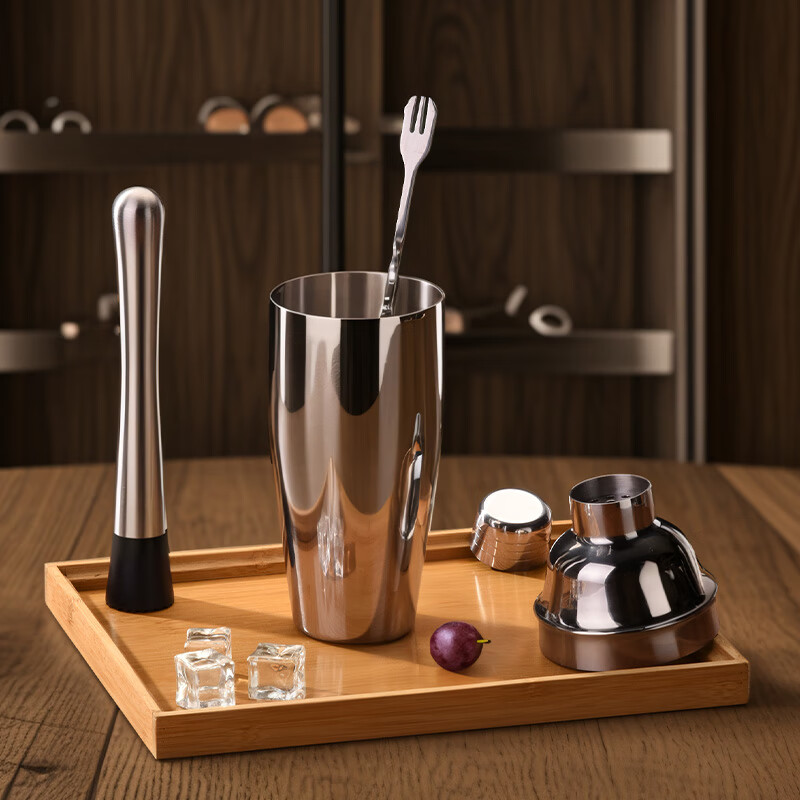 CLITON304 stainless steel cocktail mixer, milk tea shop hand-made lemon artifact cocktail hand-shake shaker cup and pot 4-piece set