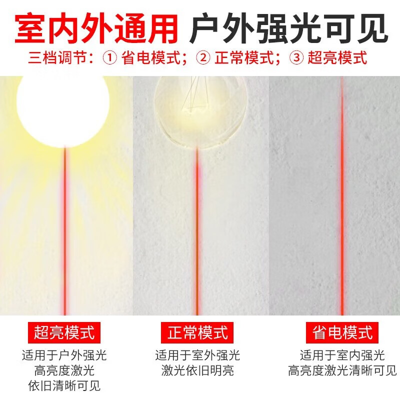 Daige 12-line level laser wall-to-floor red light high-precision outdoor floor-mounting meter red light laser wall-mounting meter super bright 12-line red light simple matching lower level line