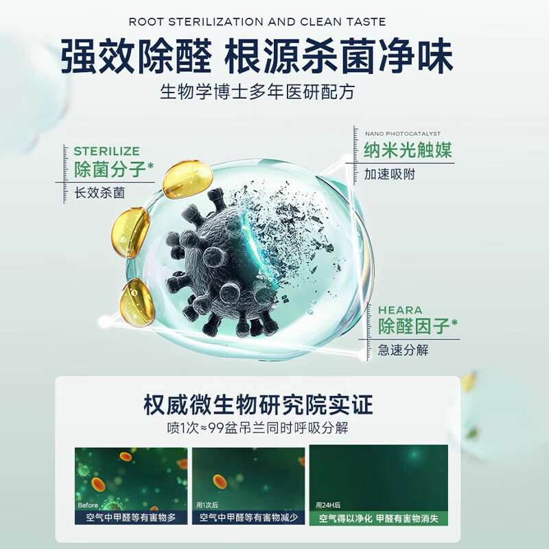 ZHANJIE German photocatalyst formaldehyde removal artifact new house emergency move-in home deodorizing formaldehyde strong spray remover 1500ml3 bottles suitable for 120-160 square meters