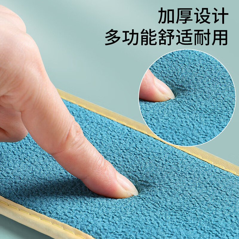 Bao's double-sided bath towel, bath towel, bath ball, bath flower, men's and women's bath towel gloves, strong mud rub and pull back strip blue