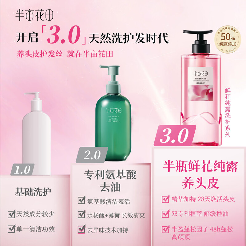 Half an Acre of Flower Field Sun Yingsha Flower Shampoo Oil Control Fluffy High Skull Long-lasting Fragrance Head Cream Oil Removal Men and Women 500g