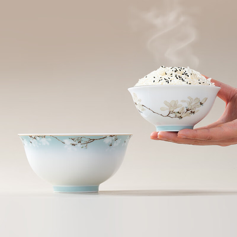 Tao Xichuan CERAMIC ART AVENUE Jingdezhen ceramic Chinese color tableware set Magnolia fragrance national color edible household bowls and plates porcelain housewarming gift Magnolia fragrance 4 people food family version gift box 8 pieces
