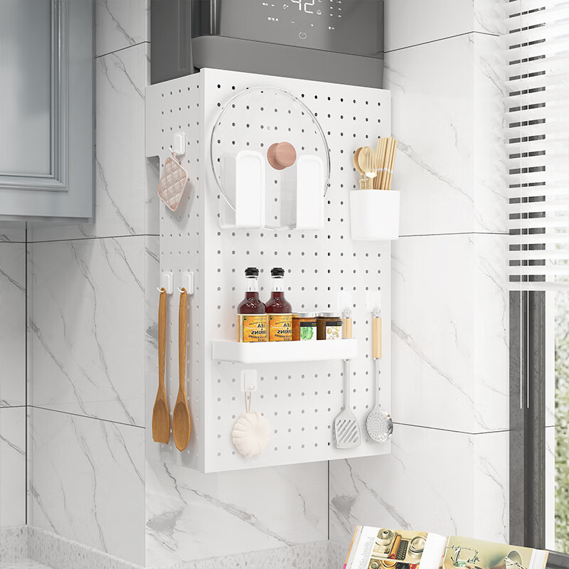 Lishi water heater cover gas pipe decorative hole board kitchen natural gas wall-mounted ugly cabinet storage rack Nordic white length 35 height 30 depth 17 free storage set