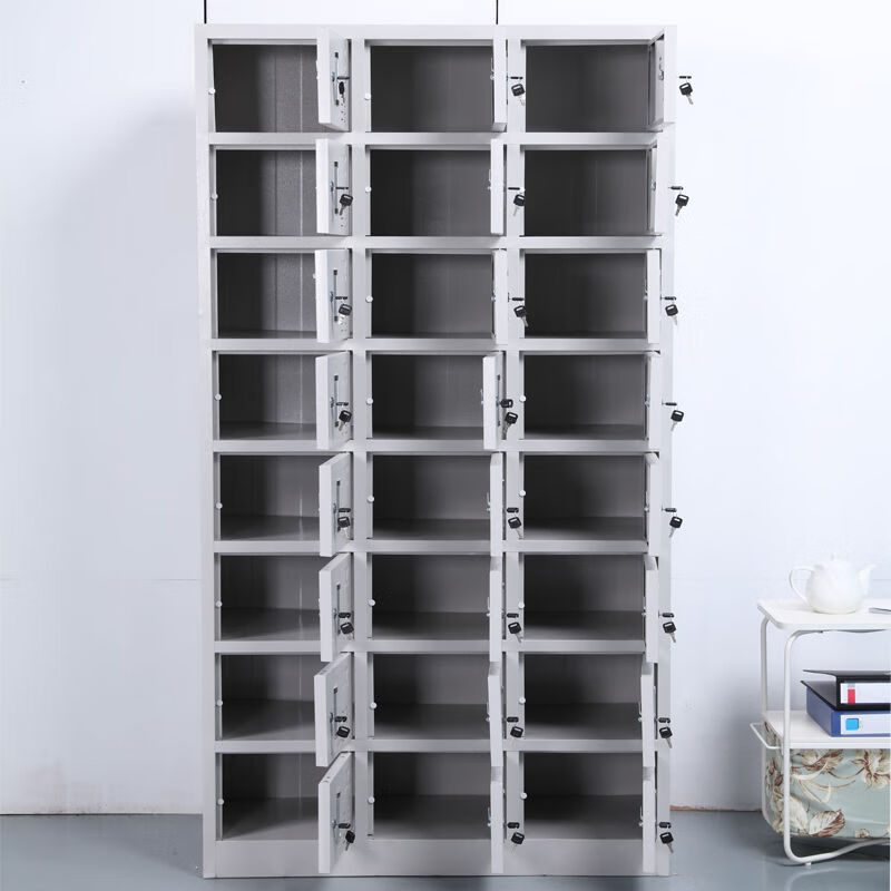 Hard hat storage cabinet 40 dust-free workshop factory employee lockers shoe cabinets 24-door layered lockers with locking roll cabinets information filing cabinets glass cabinet (gray white) 0.9mm ultra-thick and durable