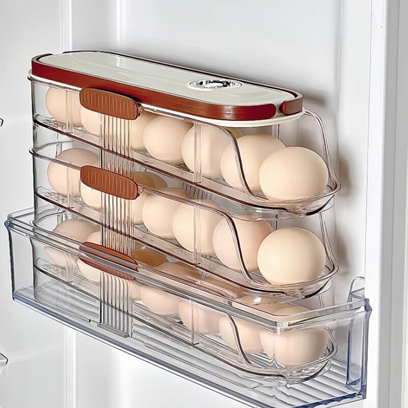 Axco egg storage box anti-fall refrigerator with refrigerator side door egg tray artifact special food-grade refrigerator egg crisper single row model-single layer