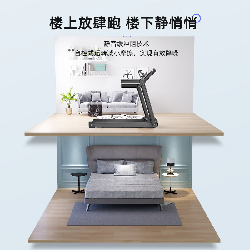 Kairun treadmill M10 spot home climbing small folding silent fitness aerobic fat loss music app heart rate basic + heart rate