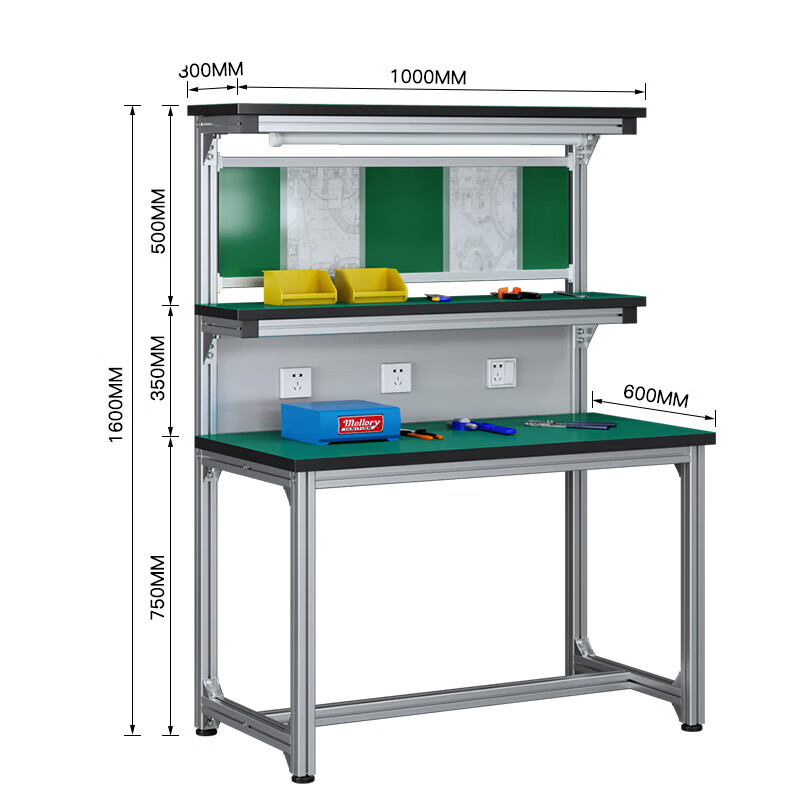 Kegan diy aluminum alloy anti-static workbench aluminum profile operating table computer table workshop factory assembly line assembly table repair table can be customized including accessories 1000*600*1600