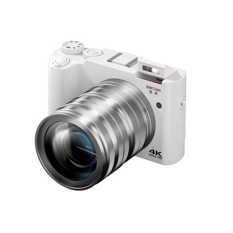 SONGDIAN digital camera front and rear dual camera 6400W high-definition mirrorless camera vlog portable student entry-level camera dc218 white + wide-angle lens 64G memory