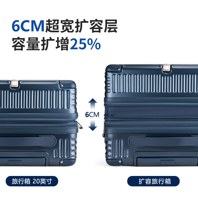 Septwolves suitcase double-layer explosion-proof zipper expandable trolley case student large-capacity suitcase password lightweight boarding case Land Rover Blue + free case cover 26 inches